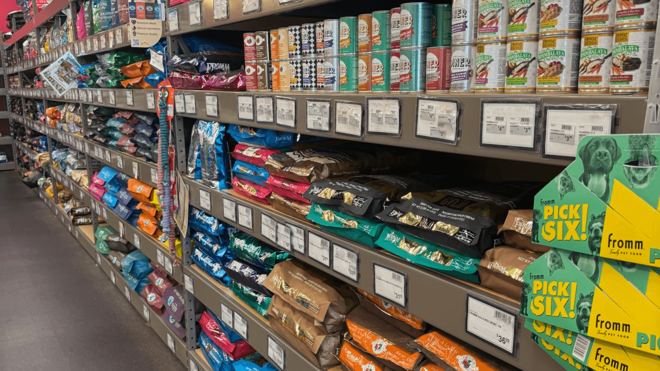 natural organic dog food on shelves in stock at mighty pet in minominee mi